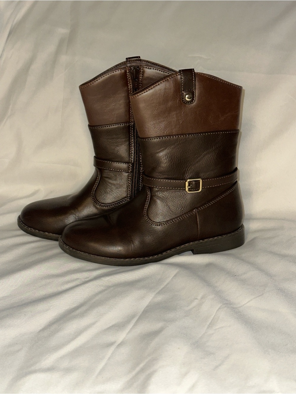 Gymboree Two-Tone Brown Kids Mid-Calf Boots
